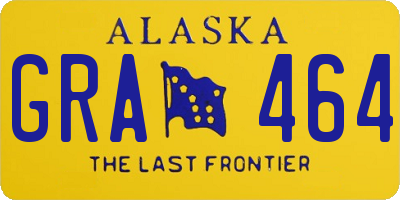 AK license plate GRA464