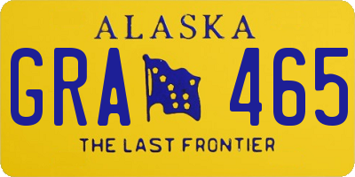 AK license plate GRA465