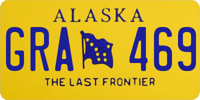 AK license plate GRA469