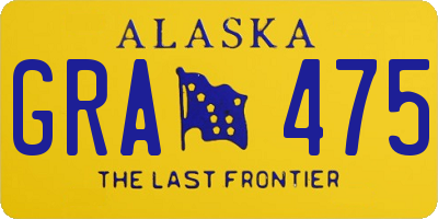 AK license plate GRA475