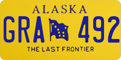 AK license plate GRA492