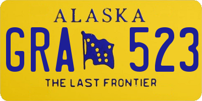AK license plate GRA523