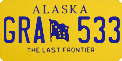 AK license plate GRA533