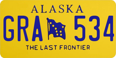 AK license plate GRA534