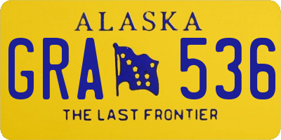 AK license plate GRA536