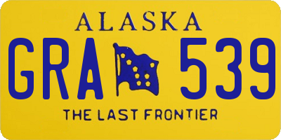 AK license plate GRA539