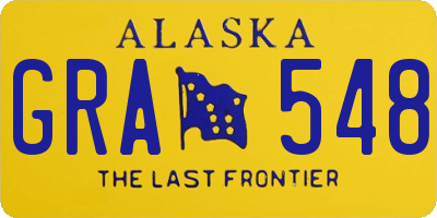 AK license plate GRA548