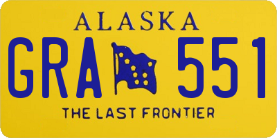 AK license plate GRA551