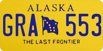 AK license plate GRA553