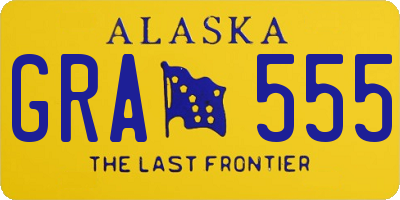 AK license plate GRA555