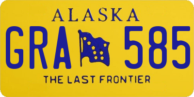 AK license plate GRA585