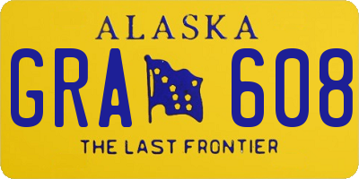 AK license plate GRA608