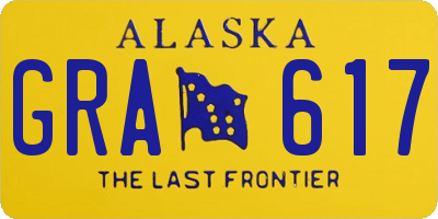 AK license plate GRA617