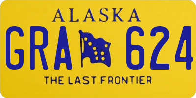 AK license plate GRA624