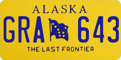 AK license plate GRA643