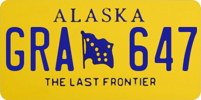 AK license plate GRA647