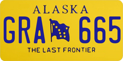 AK license plate GRA665