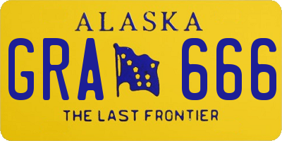 AK license plate GRA666