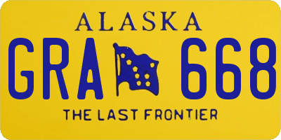 AK license plate GRA668