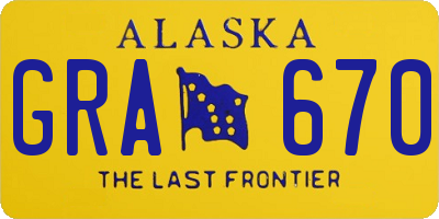 AK license plate GRA670