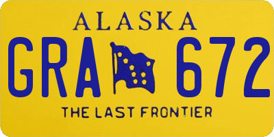 AK license plate GRA672