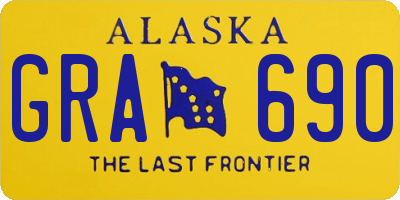 AK license plate GRA690