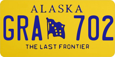 AK license plate GRA702