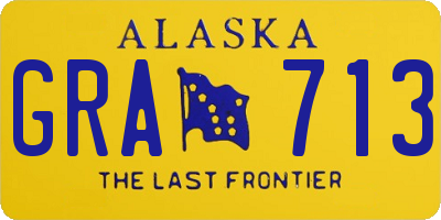 AK license plate GRA713