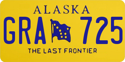 AK license plate GRA725