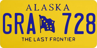 AK license plate GRA728