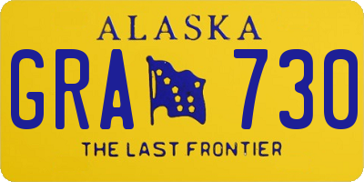 AK license plate GRA730