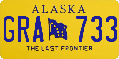 AK license plate GRA733