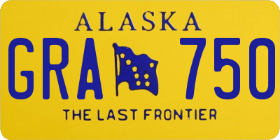 AK license plate GRA750