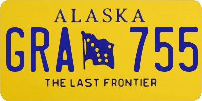 AK license plate GRA755
