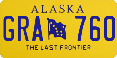 AK license plate GRA760
