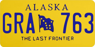 AK license plate GRA763