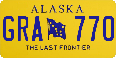 AK license plate GRA770