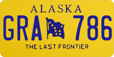AK license plate GRA786