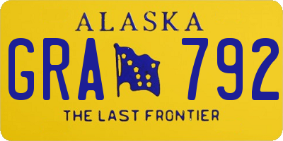 AK license plate GRA792