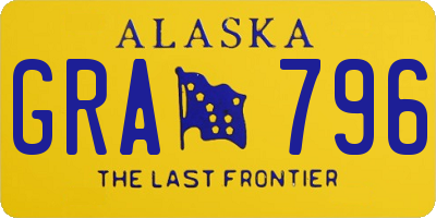 AK license plate GRA796