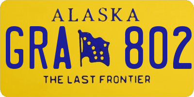 AK license plate GRA802