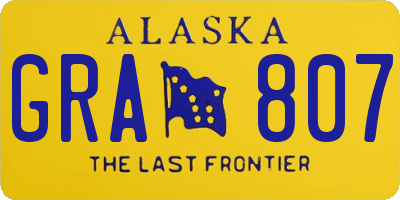 AK license plate GRA807