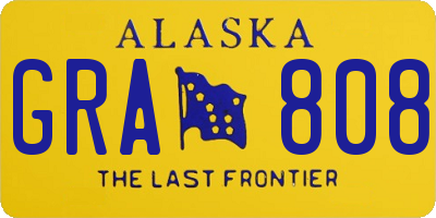 AK license plate GRA808