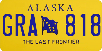 AK license plate GRA818