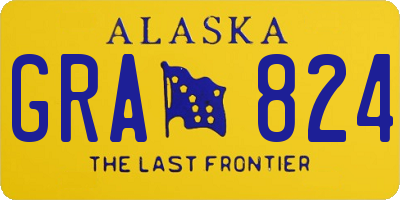 AK license plate GRA824