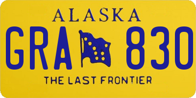 AK license plate GRA830