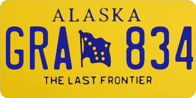 AK license plate GRA834