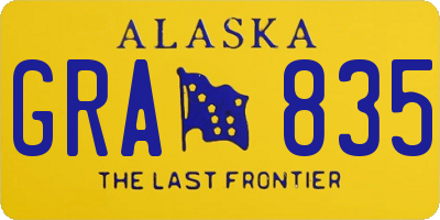 AK license plate GRA835