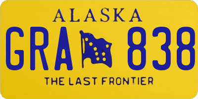 AK license plate GRA838