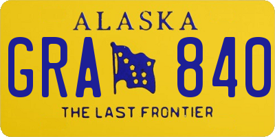 AK license plate GRA840